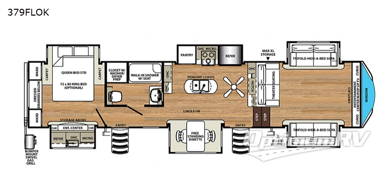 2019 Forest River Sandpiper 379FLOK RV Floorplan Photo