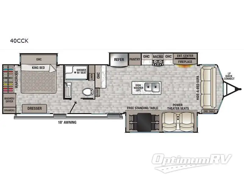 2022 Forest River Cedar Creek Cottage 40CCK RV Floorplan Photo