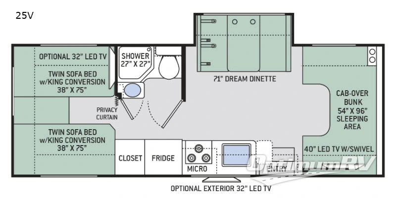 2019 Thor Four Winds 25V RV Floorplan Photo