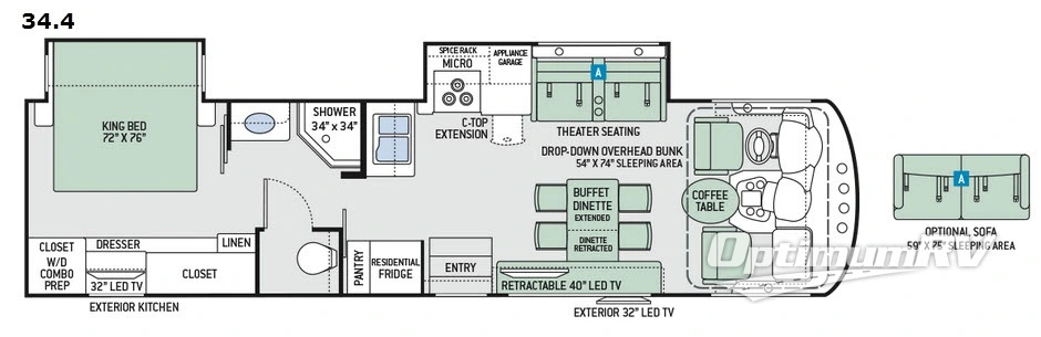 2017 Thor Miramar 34.4 RV Floorplan Photo