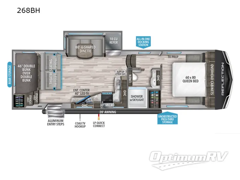 2022 Grand Design Reflection 150 Series 268BH RV Floorplan Photo