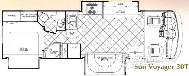 2010 Gulf Stream Sun Voyager - Gas 30T RV Floorplan Photo