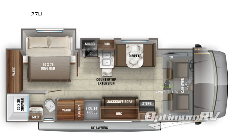 2021 Jayco Greyhawk 27U RV Floorplan Photo