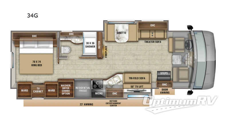 2020 Jayco Precept 34G RV Floorplan Photo