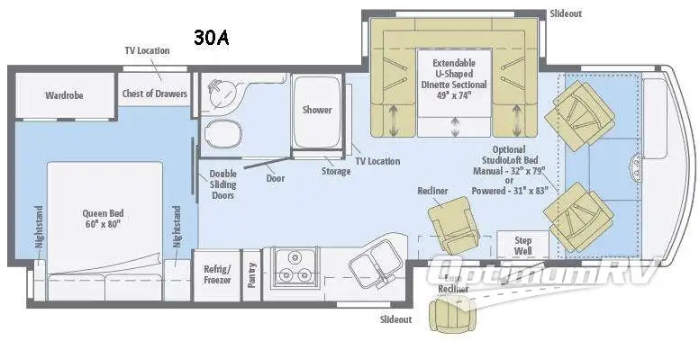 2015 Winnebago Sightseer 30A RV Floorplan Photo