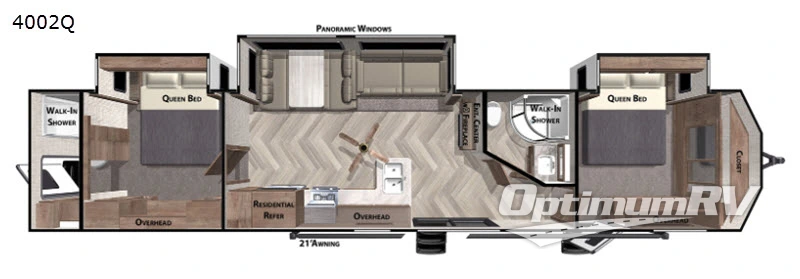 2021 Forest River Wildwood DLX 402Q RV Floorplan Photo