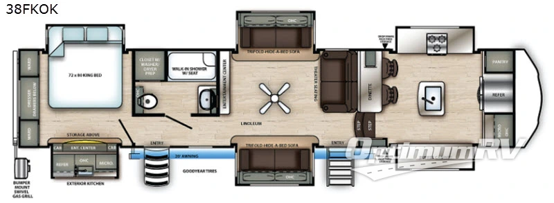 2021 Forest River Sierra 38FKOK RV Floorplan Photo