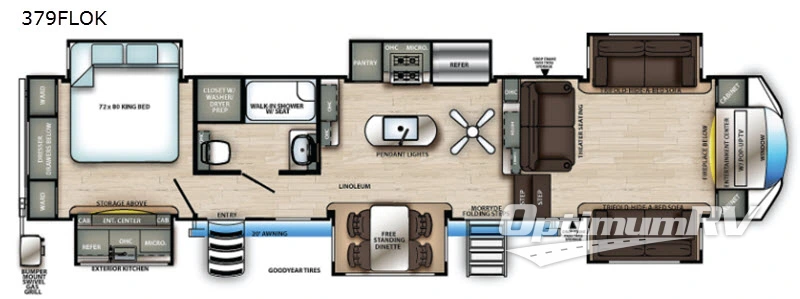 2021 Forest River Sierra 379FLOK RV Floorplan Photo