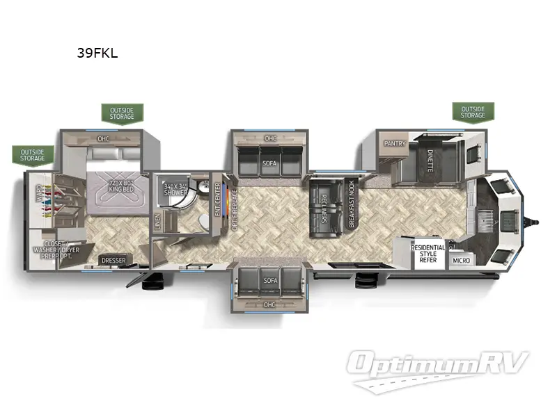 2023 Palomino Puma 39FKL RV Floorplan Photo