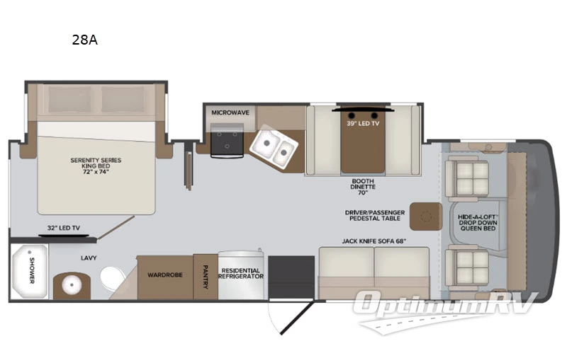 2020 Holiday Rambler Admiral 28A RV Floorplan Photo