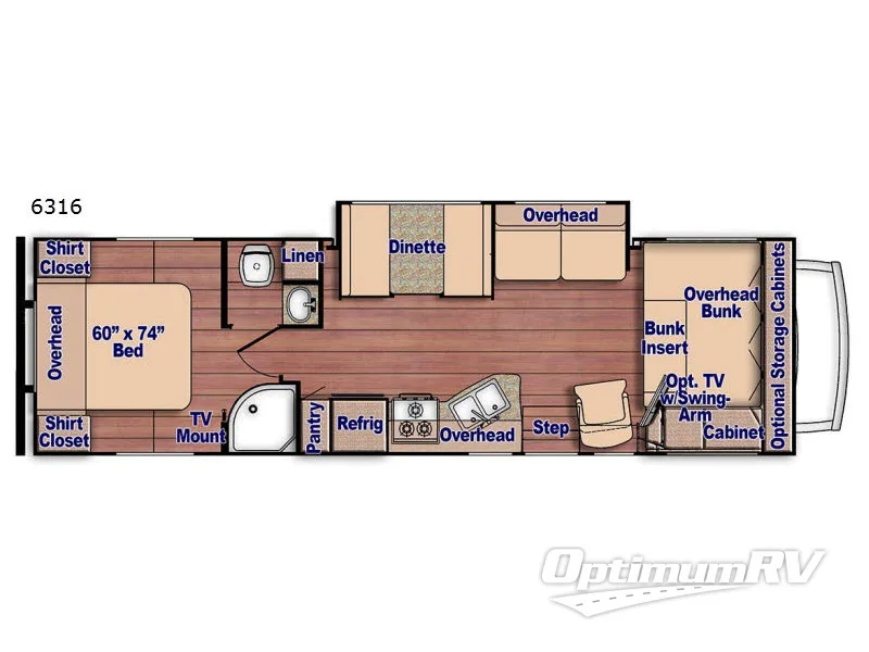 2017 Gulf Stream Conquest Class C 6316 RV Floorplan Photo