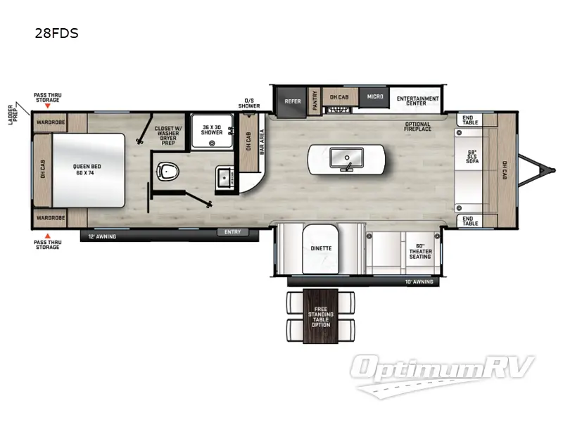 2024 Forest River Aurora 28FDS RV Floorplan Photo