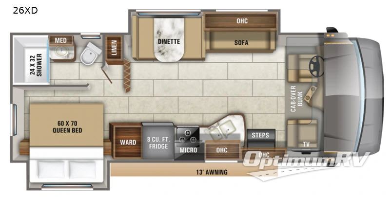 2020 Jayco Redhawk 26XD RV Floorplan Photo