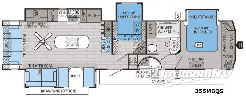 2016 Jayco Eagle 355MBQS RV Floorplan Photo