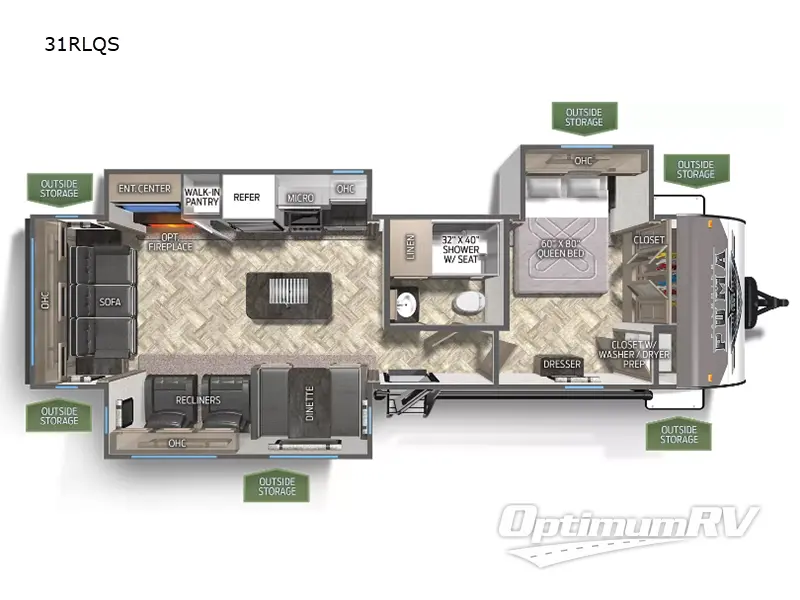 2023 Palomino Puma 31RLQS RV Floorplan Photo