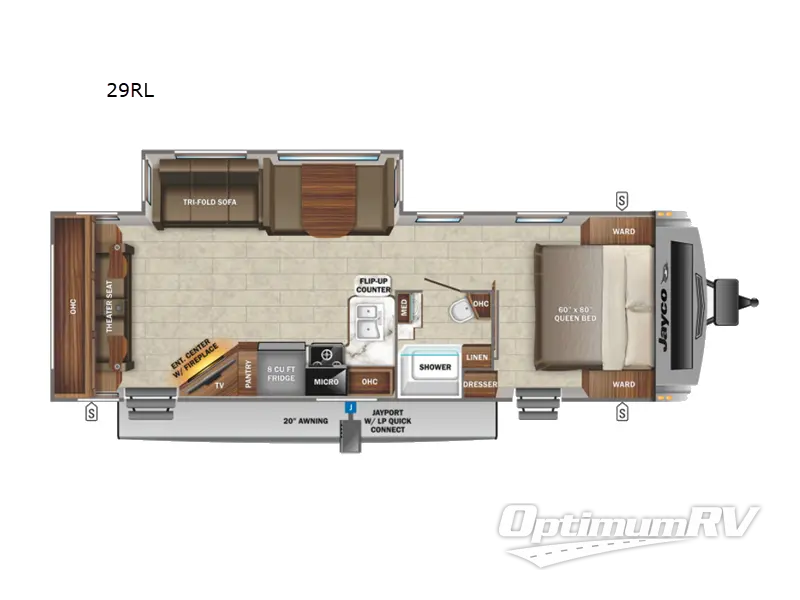 2023 Jayco White Hawk 29RL RV Floorplan Photo