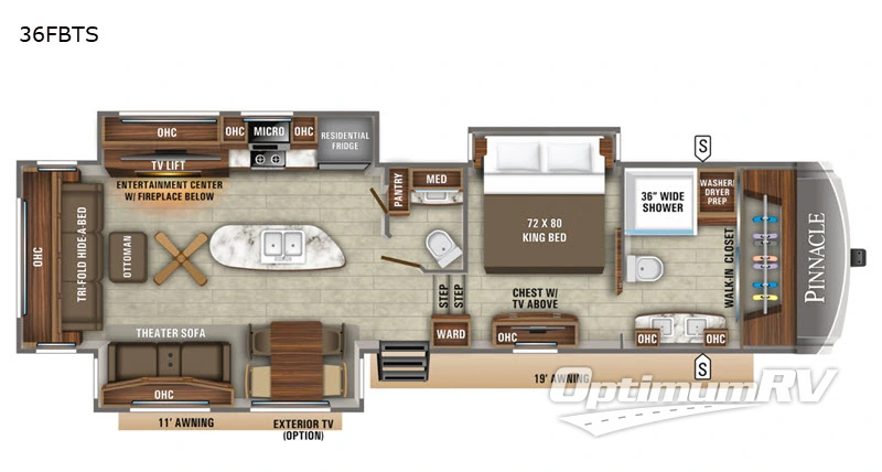 2020 Jayco Pinnacle 36FBTS RV Floorplan Photo