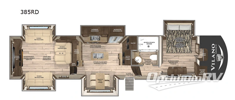 2019 VanLeigh Vilano 385 RD RV Floorplan Photo