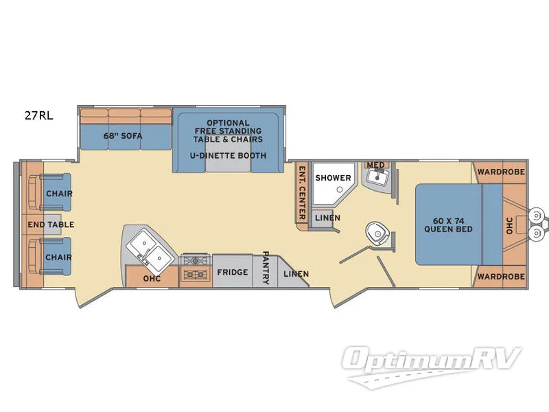 2017 Shasta Revere 27RL RV Floorplan Photo