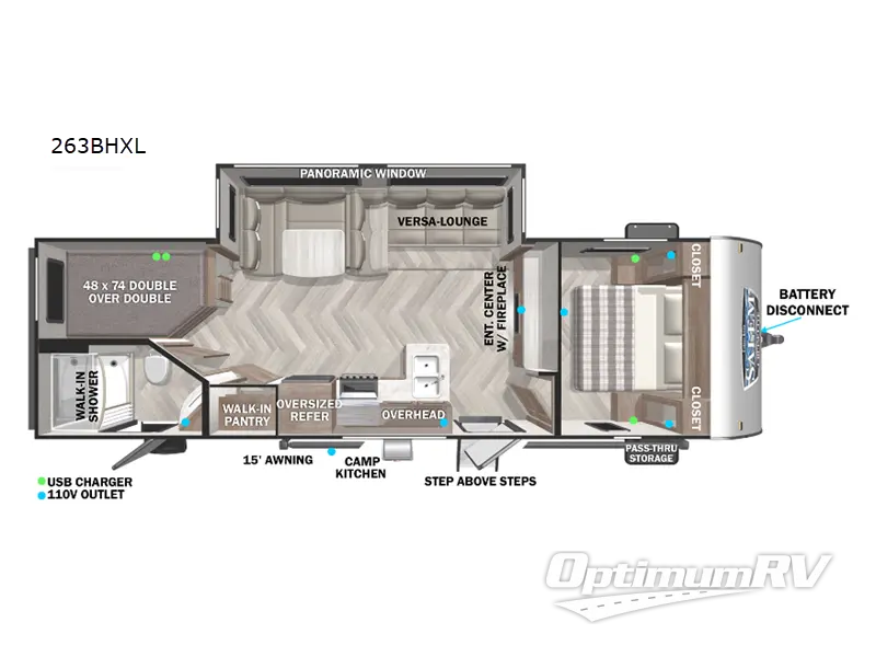 2022 Forest River Salem Cruise Lite 263BHXL RV Floorplan Photo