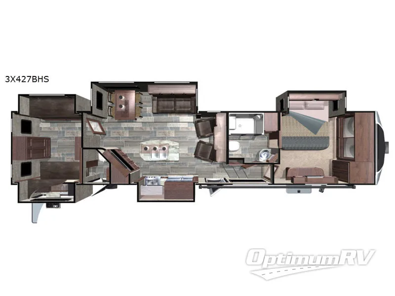 2019 Highland Ridge Open Range 3X 427BHS RV Floorplan Photo