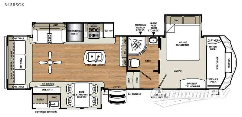 2016 Forest River Sandpiper 343RSOK RV Floorplan Photo