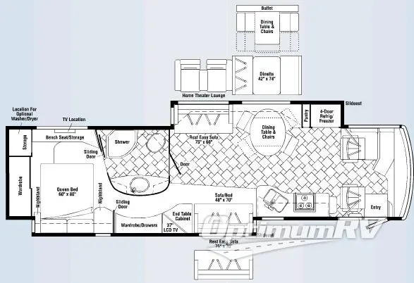 2008 Winnebago Vectra 40TD RV Floorplan Photo