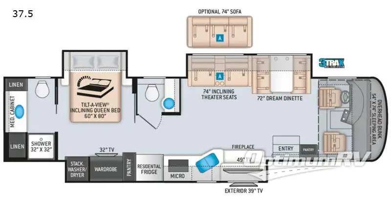 2021 Thor Palazzo 37.5 RV Floorplan Photo