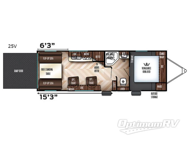 2018 Forest River Vengeance Rogue 25V RV Floorplan Photo