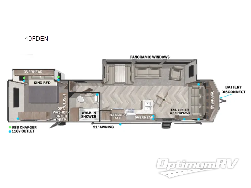 2021 Forest River Salem Villa Series 40FDEN RV Floorplan Photo