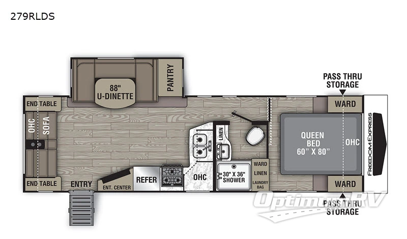 2020 Coachmen Freedom Express Ultra Lite 279RLDS RV Floorplan Photo