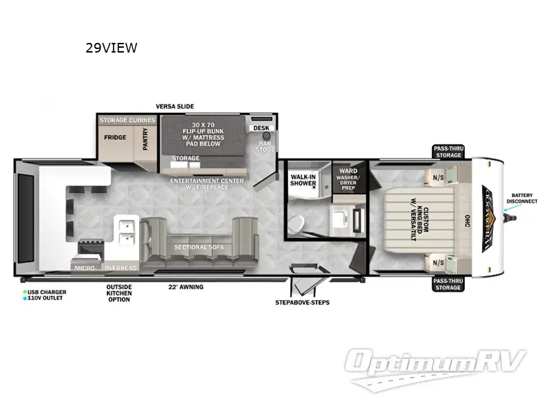 2024 Forest River Wildwood 29VIEW RV Floorplan Photo