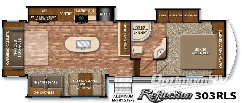 2016 Grand Design Reflection 303RLS RV Floorplan Photo