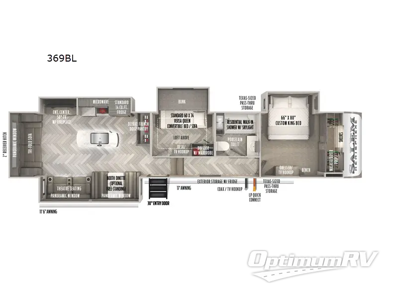 2022 Forest River Salem Hemisphere 369BL RV Floorplan Photo