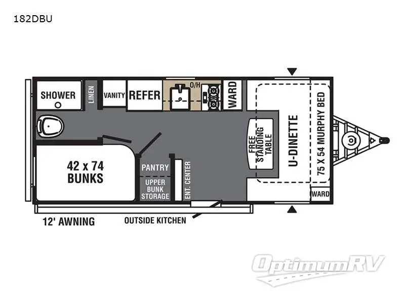 2022 Viking VIKING 182DBU RV Floorplan Photo