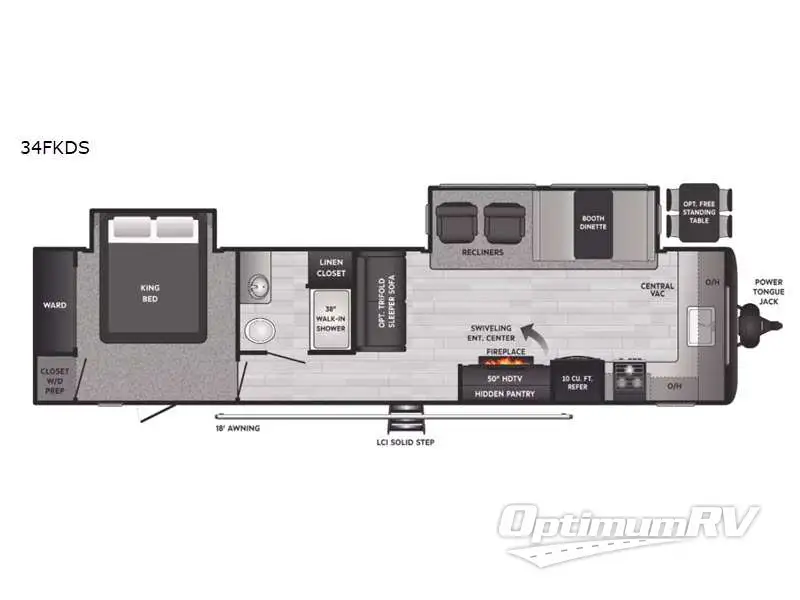 2022 Keystone Hideout 34FKDS RV Floorplan Photo