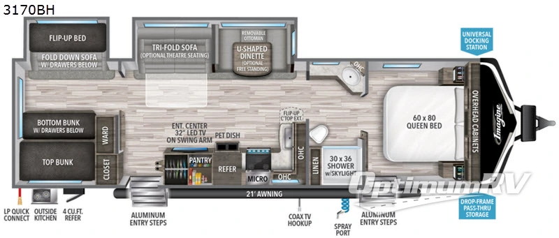 2020 Grand Design Imagine 3170BH RV Floorplan Photo