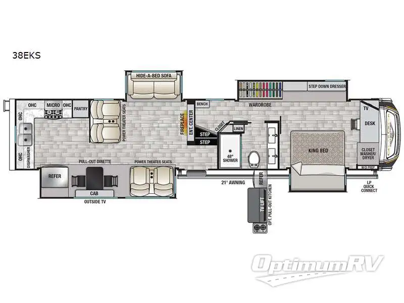 2022 Forest River Cedar Creek Champagne Edition 38EKS RV Floorplan Photo