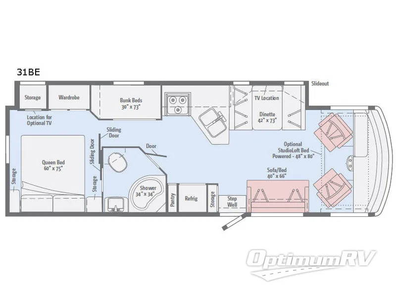 2017 Winnebago Vista 31BE RV Floorplan Photo