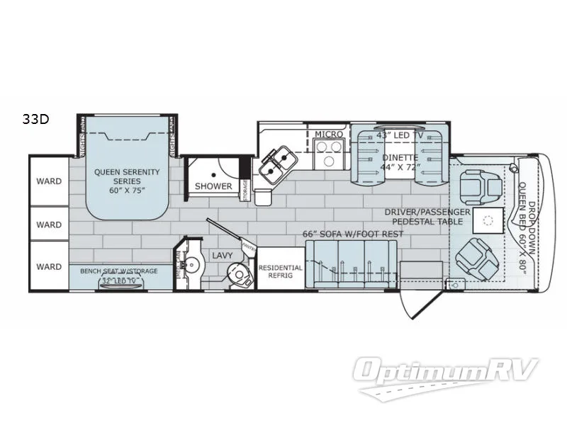 2018 Holiday Rambler Navigator XE 33D RV Floorplan Photo