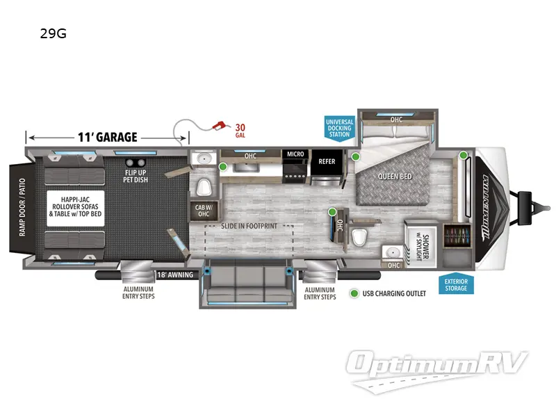 2023 Grand Design Momentum G-Class 29G RV Floorplan Photo