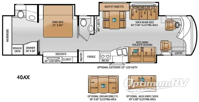 2015 Thor Tuscany XTE 40AX RV Floorplan Photo