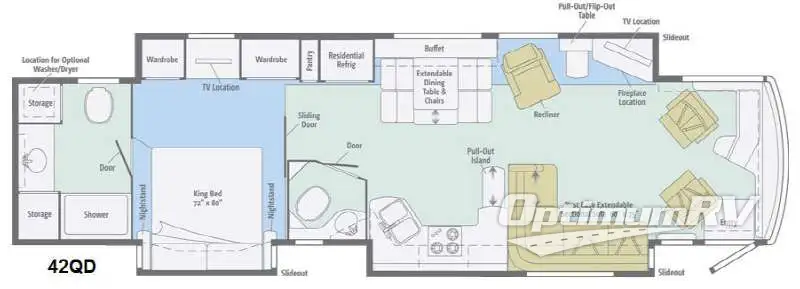 2014 Itasca Ellipse 42QD RV Floorplan Photo