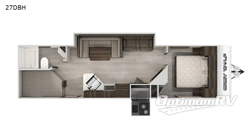 2020 Forest River Cherokee Grey Wolf 27DBH RV Floorplan Photo