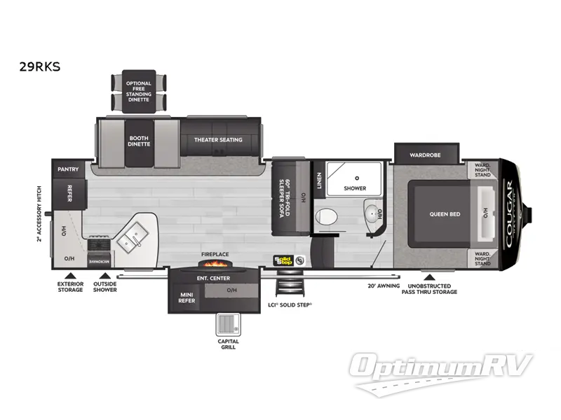 2022 Keystone Cougar Half-Ton 29RKS RV Floorplan Photo