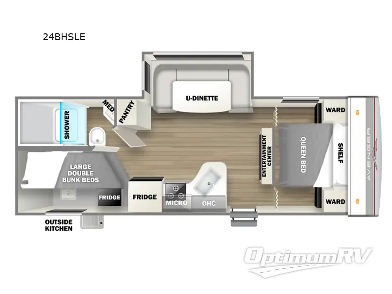 2025 Prime Time Avenger LE 24BHSLE RV Floorplan Photo