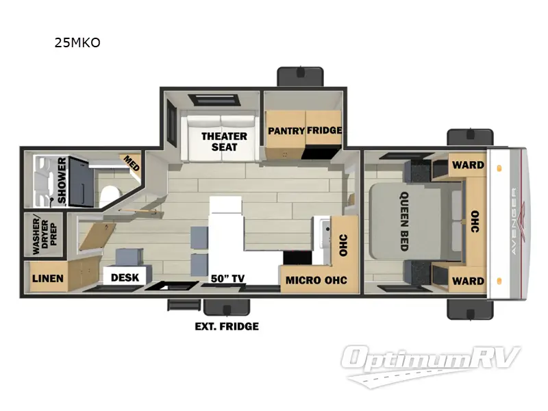 2025 Prime Time Avenger 25MKO RV Floorplan Photo