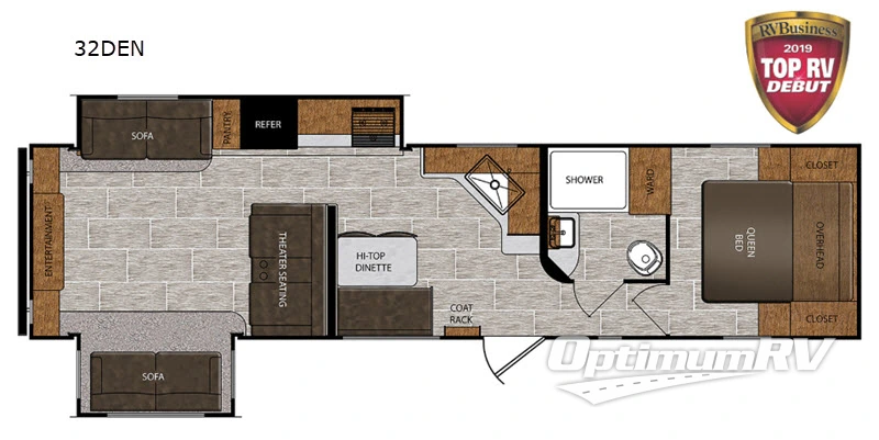 2019 Prime Time Avenger 32DEN RV Floorplan Photo