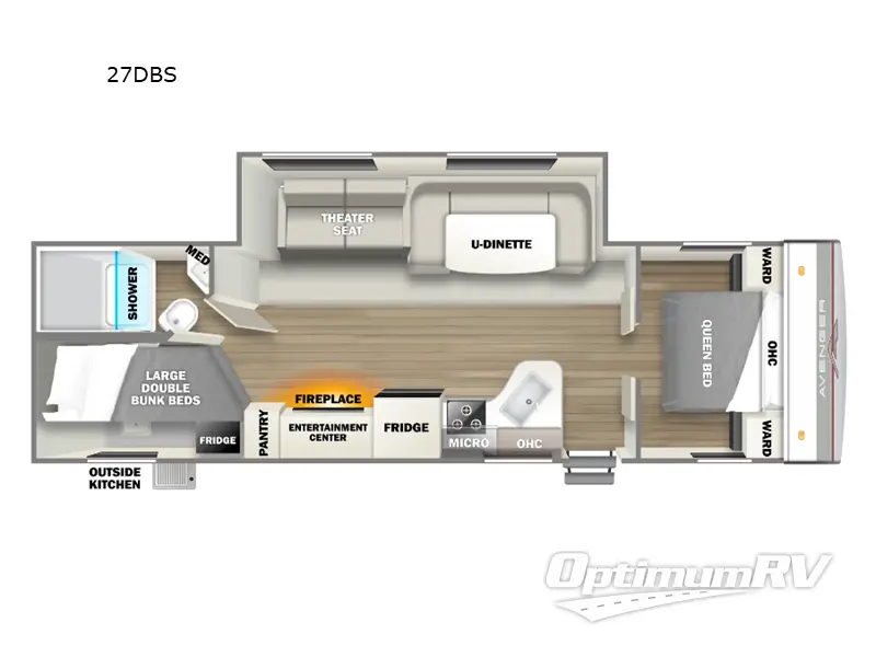 2025 Prime Time Avenger 27DBS RV Floorplan Photo