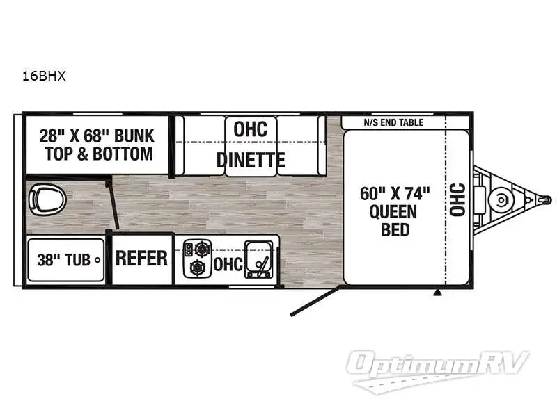 2021 Palomino Puma Ultra Lite 16BHX RV Floorplan Photo